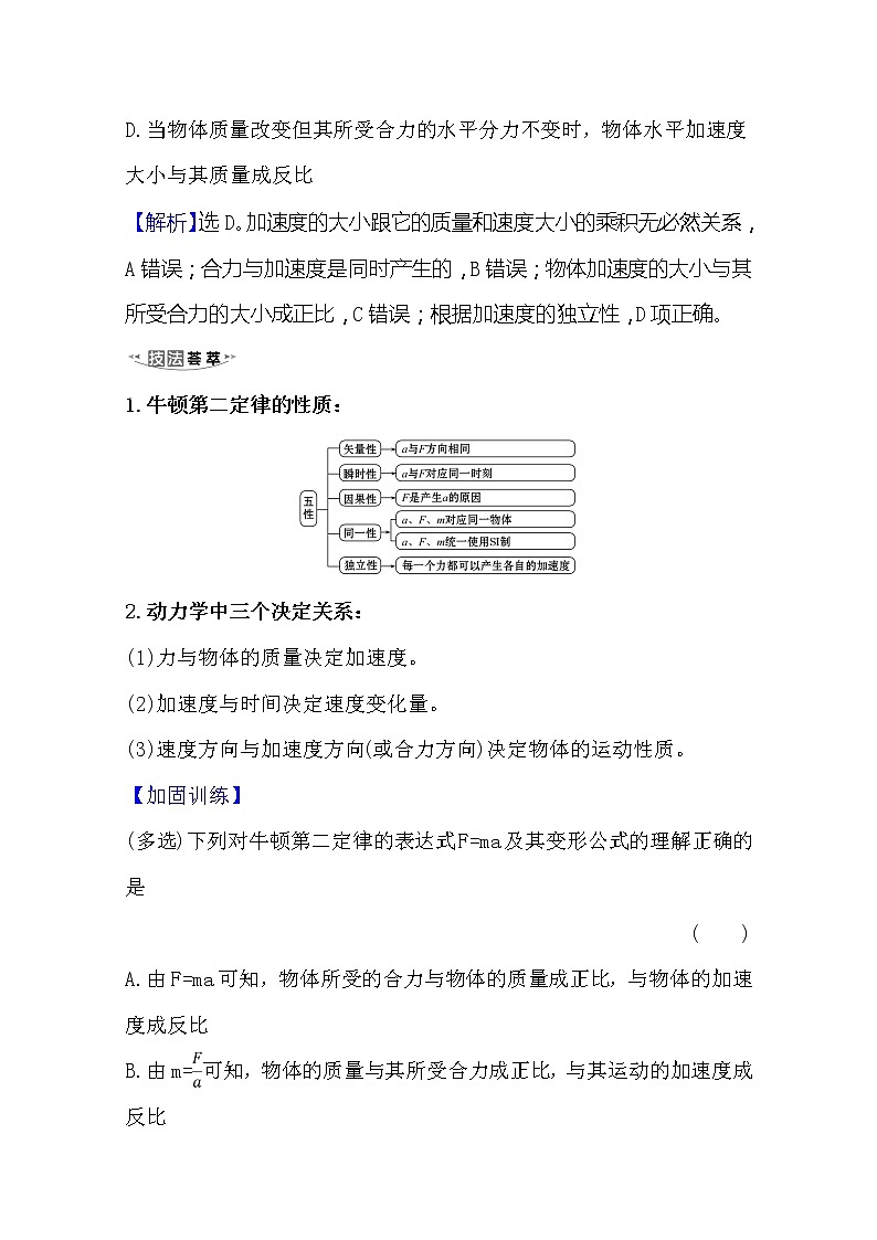 2021高考物理沪科版新课程一轮复习关键能力·题型突破3.2　牛顿第二定律　两类动力学问题02