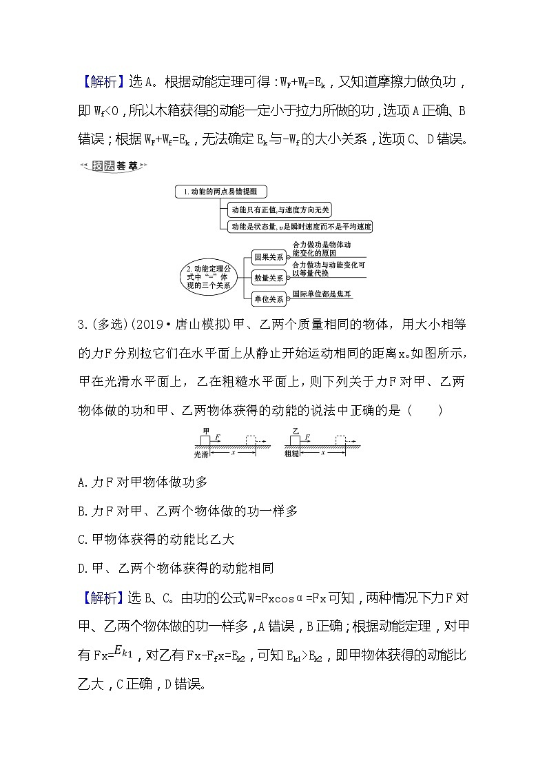 2021高考物理沪科版新课程一轮复习关键能力·题型突破5.2　动能定理及其应用02