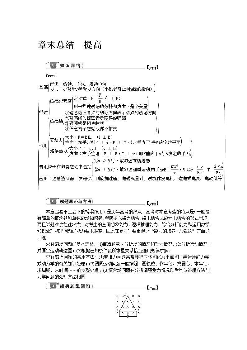2021版一轮复习名师导学物理文档：第9章　章末总结　提高　磁场 学案01