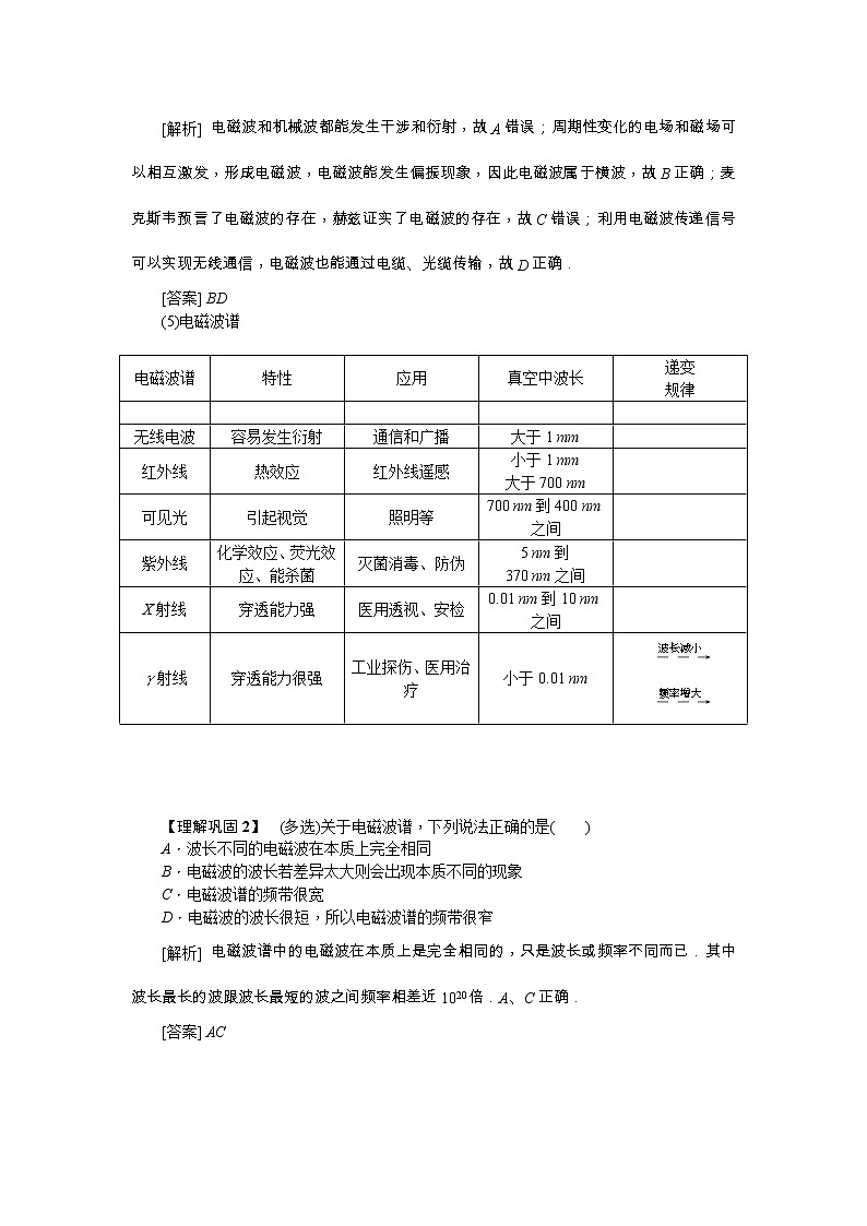 2021版一轮复习名师导学物理文档：第14章　第6节　电磁波与相对论 学案02