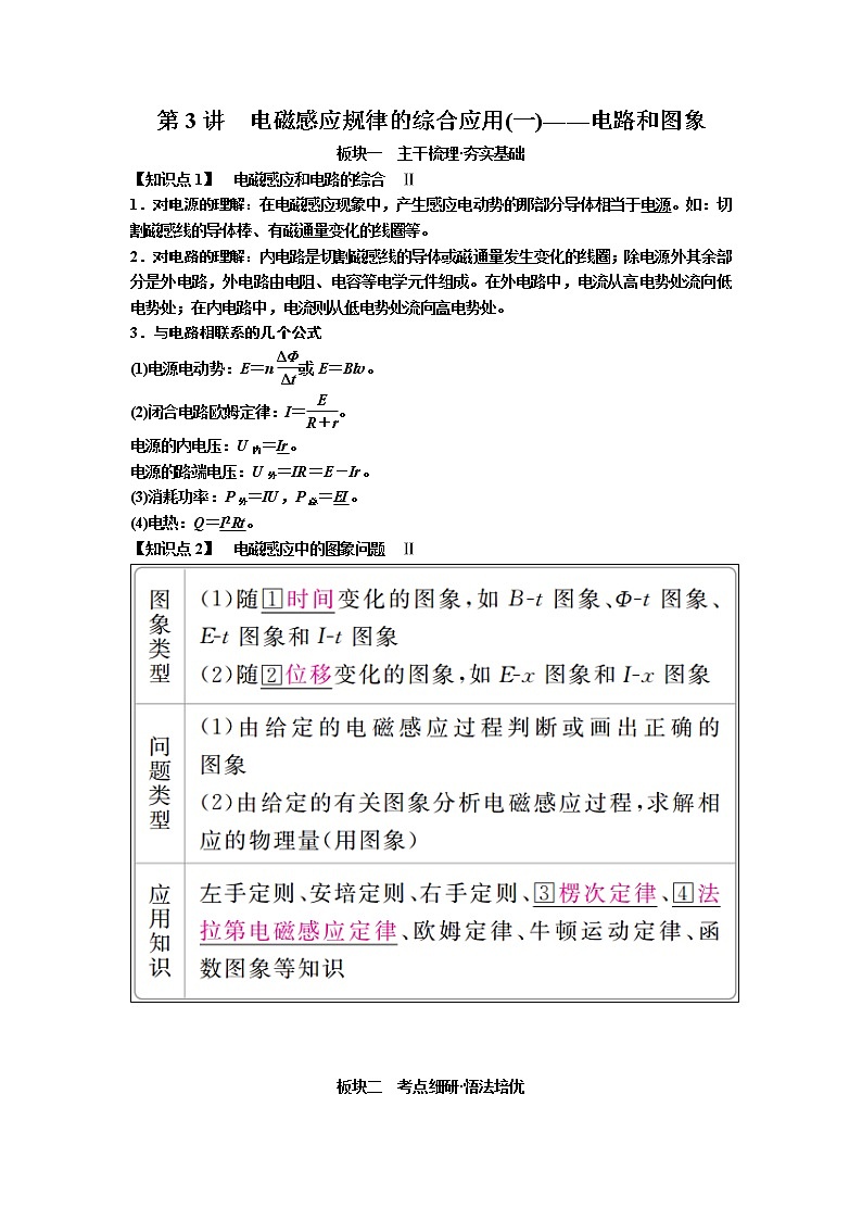 2019年高考物理一轮复习讲义：第10章 第3讲《电磁感应规律的综合应用（一）——电路和图象》(含解析)01