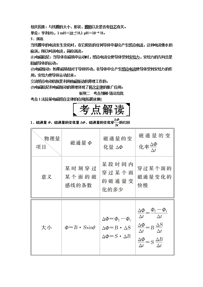 2019年高考物理一轮复习讲义：第10章 第2讲《法拉第电磁感应定律　自感现象》(含解析)02
