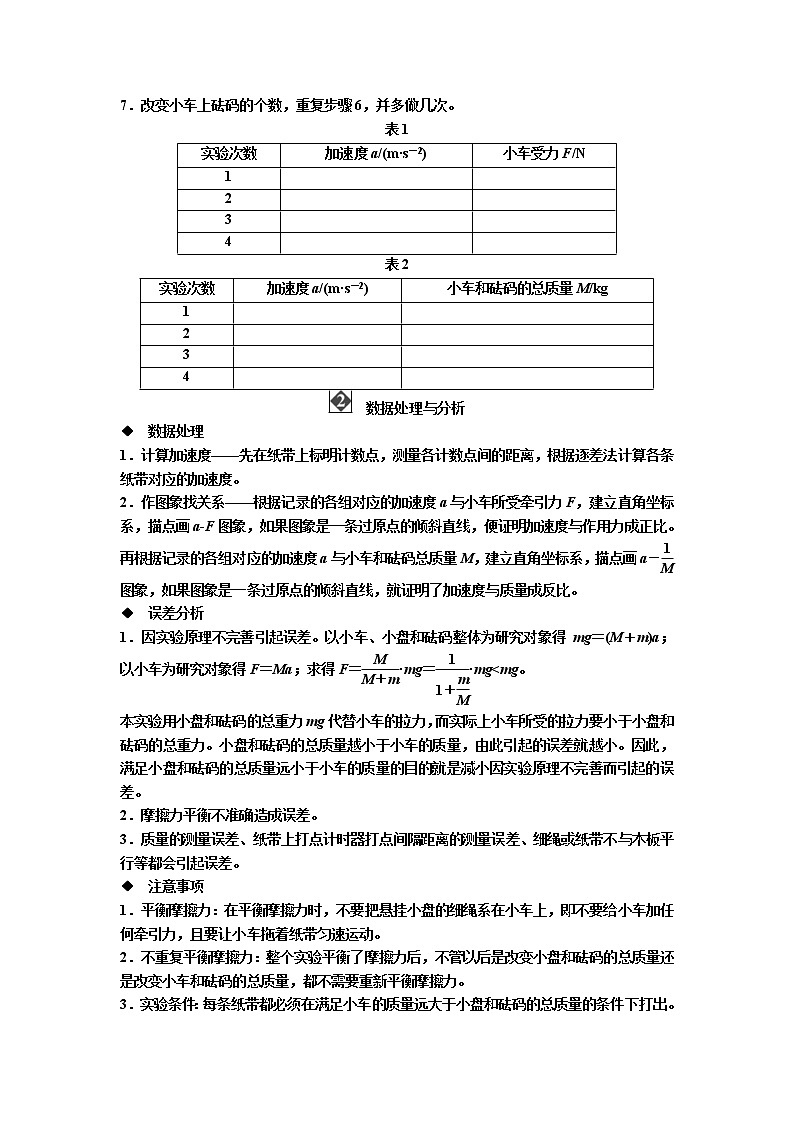 2019届高考物理一轮复习讲义：第3章 实验四　探究加速度与力、质量的关系(含答案)02