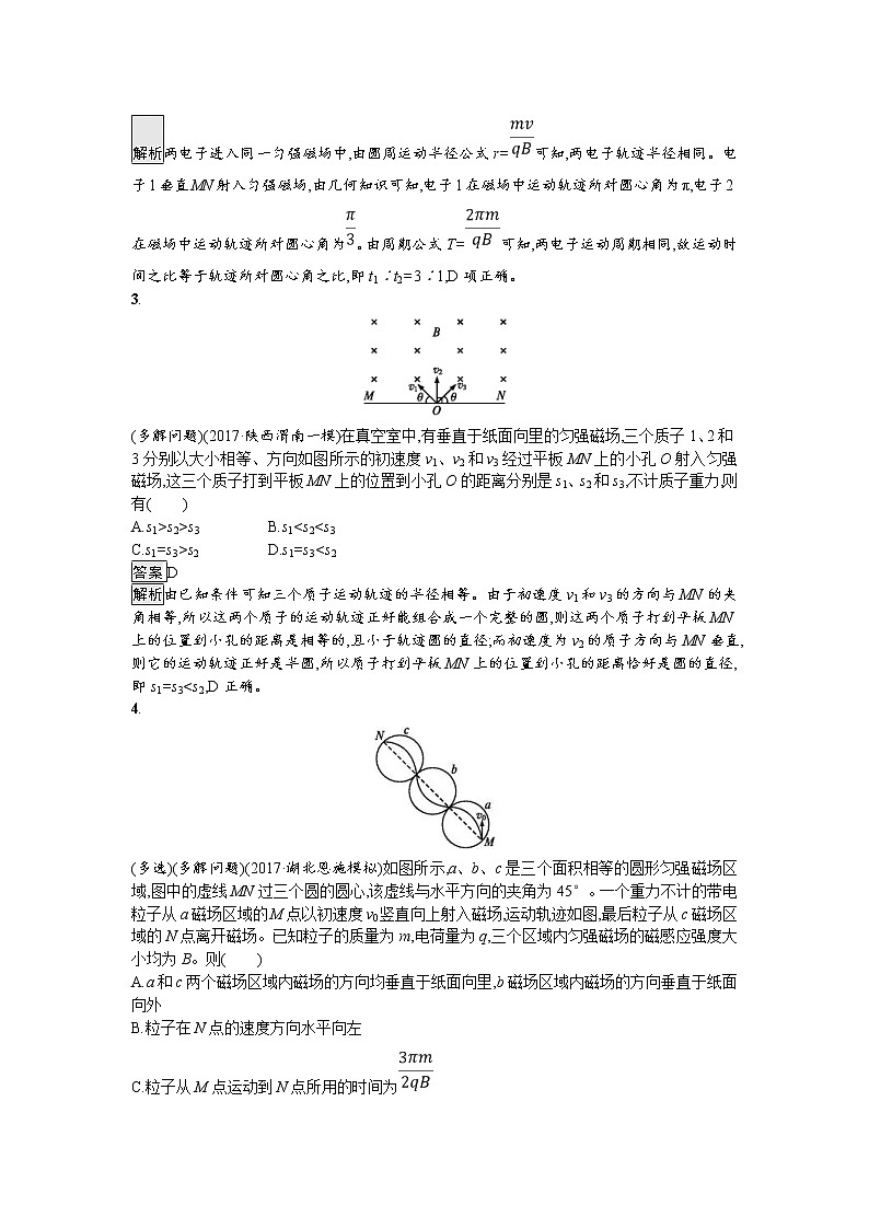 2019届高考物理一轮复习课时规范练29《磁场对运动电荷的作用》(含解析)02