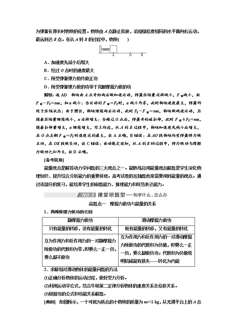 2020高考物理新创新大一轮复习新课改省份专用讲义：第五章第32课时　应用能量观点解决力学综合问题（题型研究课）02