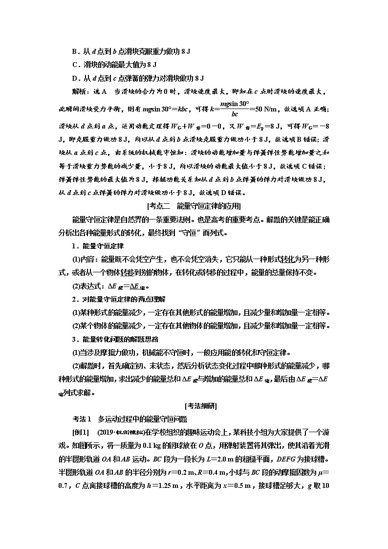 2020高考物理新创新大一轮复习新课改省份专用讲义：第五章第31课时　功能关系　能量守恒定律（重点突破课）03