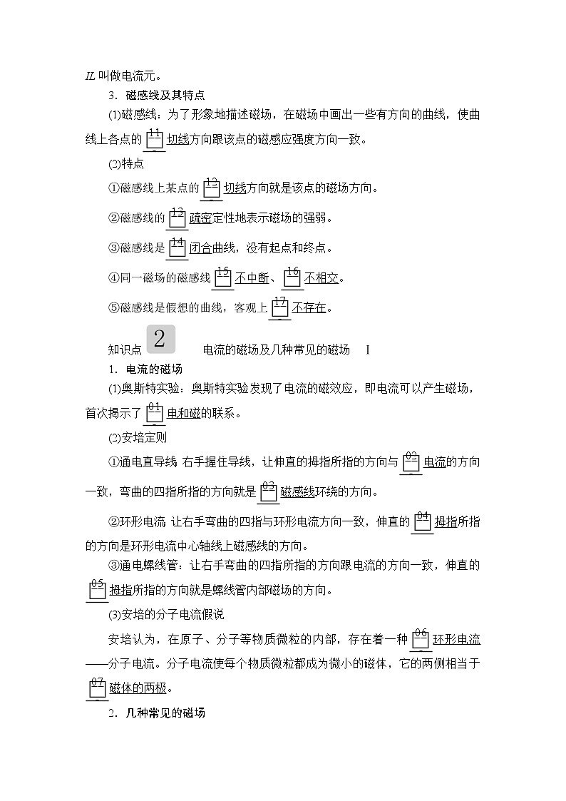 2020高考物理一轮复习学案：第九章第1讲磁场及其对电流的作用02