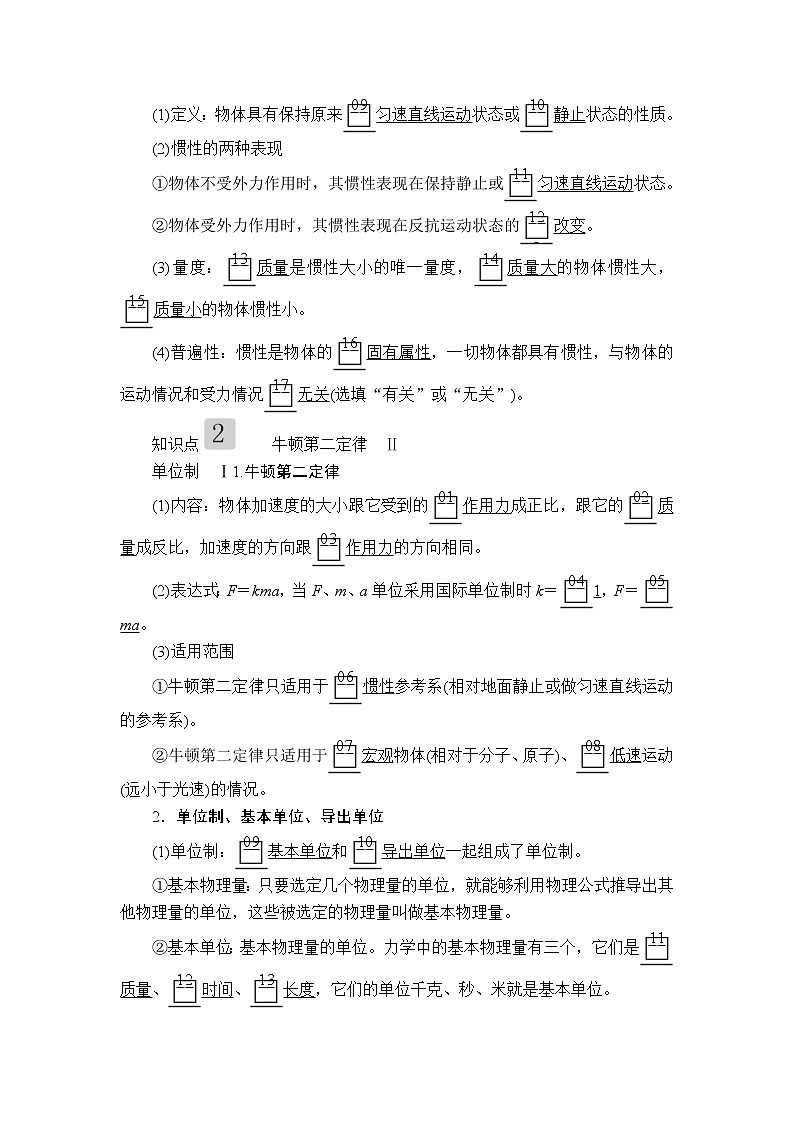 2020高考物理一轮复习学案：第三章第1讲牛顿运动定律的理解02