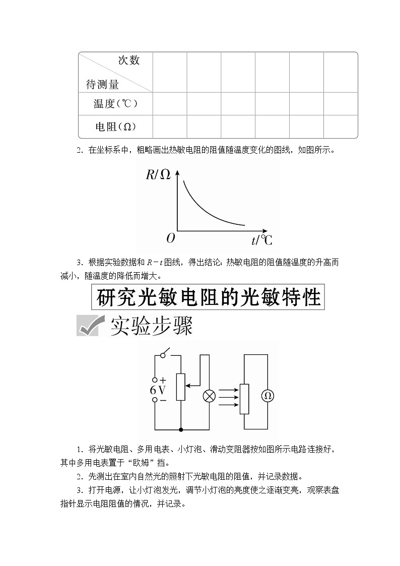 2020高考物理一轮复习学案：实验十二传感器的简单使用02