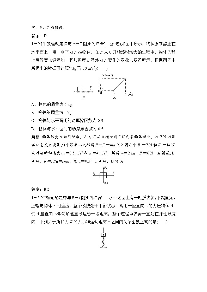 2020年高考物理新课标第一轮总复习讲义：第三章第三讲　牛顿运动定律的综合应用（一）03
