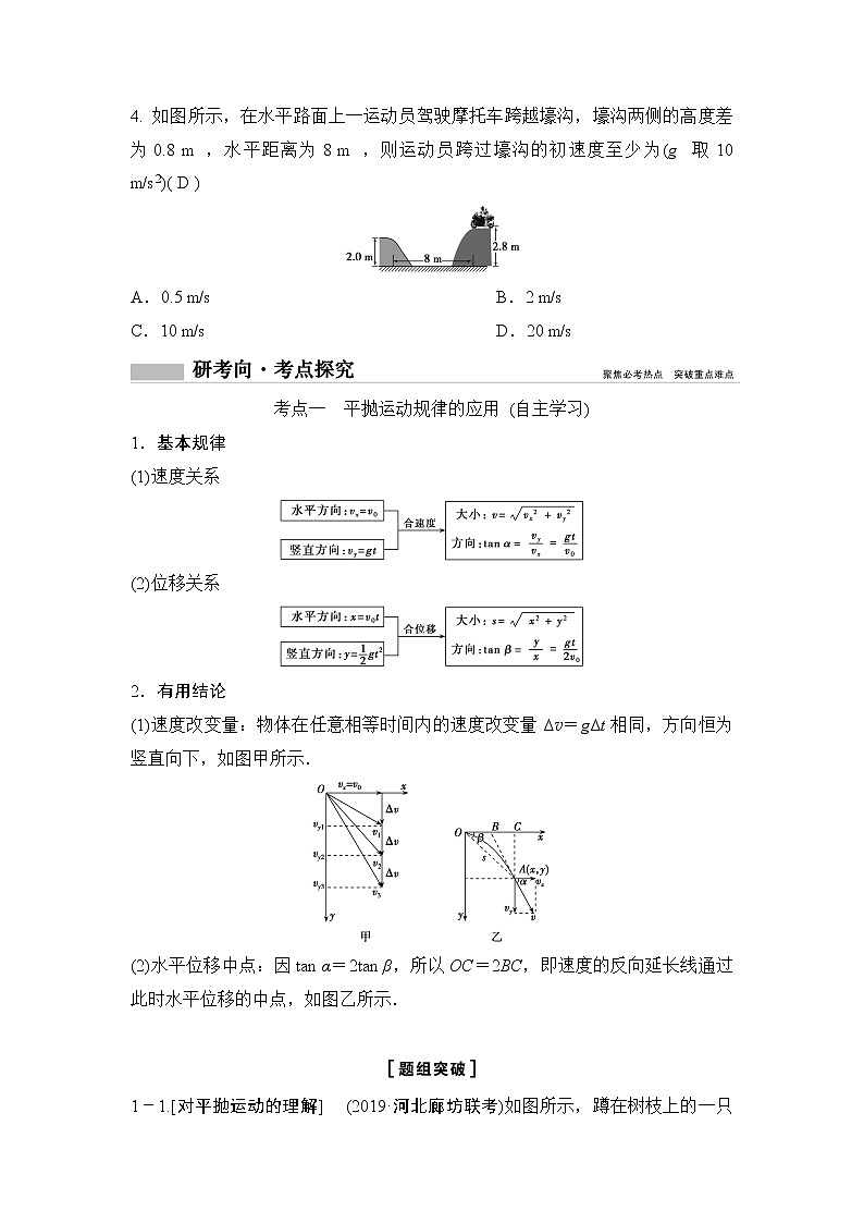2020年高考物理新课标第一轮总复习讲义：第四章第二讲　抛体运动第2页