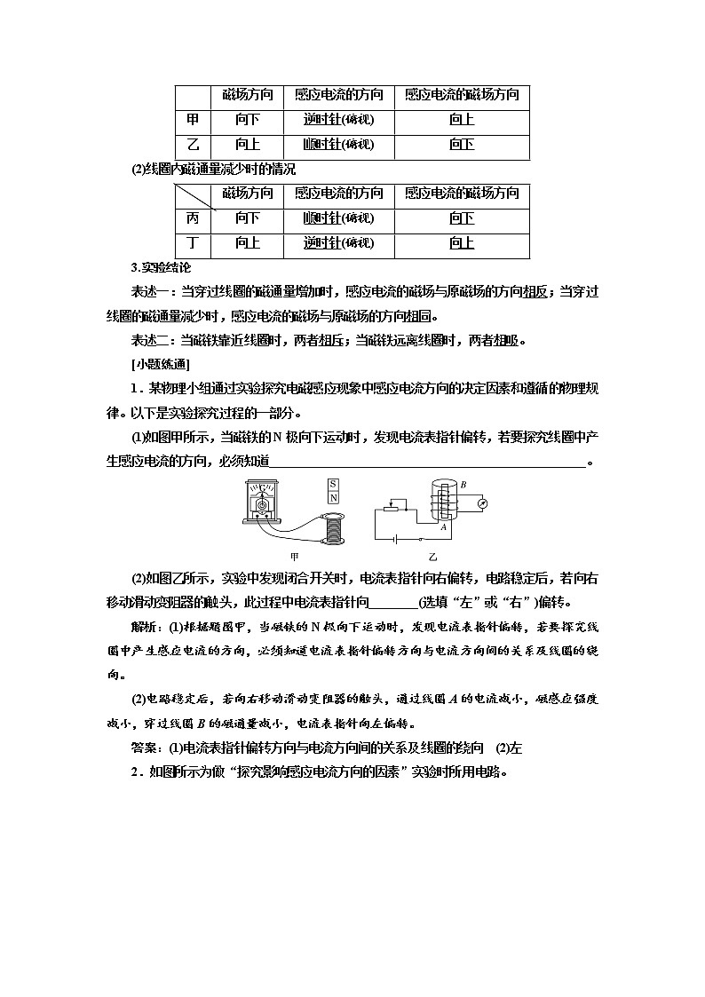 2020高考物理新创新大一轮复习新课改省份专用讲义：第十一章第65课时　电磁感应现象和楞次定律（双基落实课）03