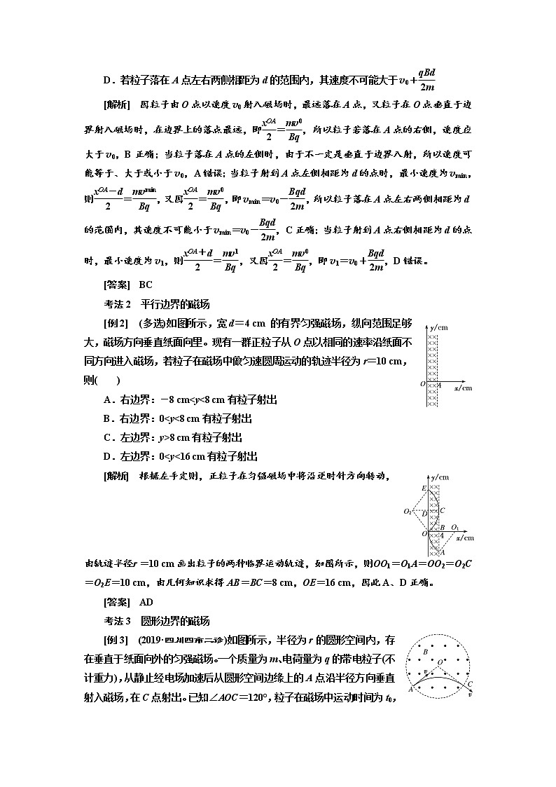 2020高考物理新创新大一轮复习新课改省份专用讲义：第十章第60课时　带电粒子在有界磁场中的运动（题型研究课）02