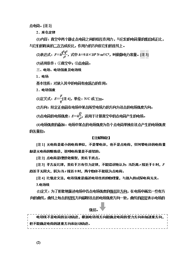 2020版高考一轮复习物理新课改省份专用学案：第七章第1节电场力的性质第2页