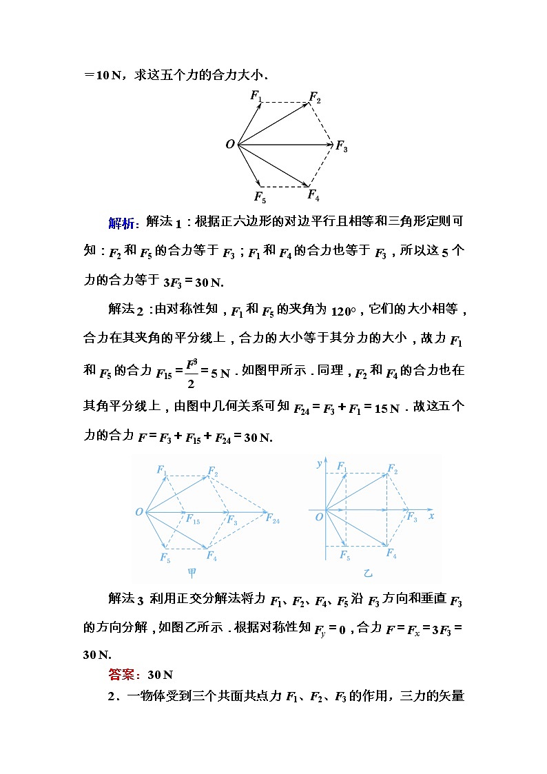 2020《复习方案》高考物理人教版一轮复习讲义：第二章第2讲　力的合成与分解第2页