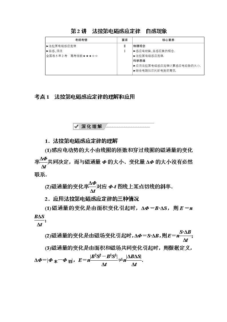 2020《复习方案》高考物理人教版一轮复习讲义：第十章第2讲　法拉第电磁感应定律　自感现象01