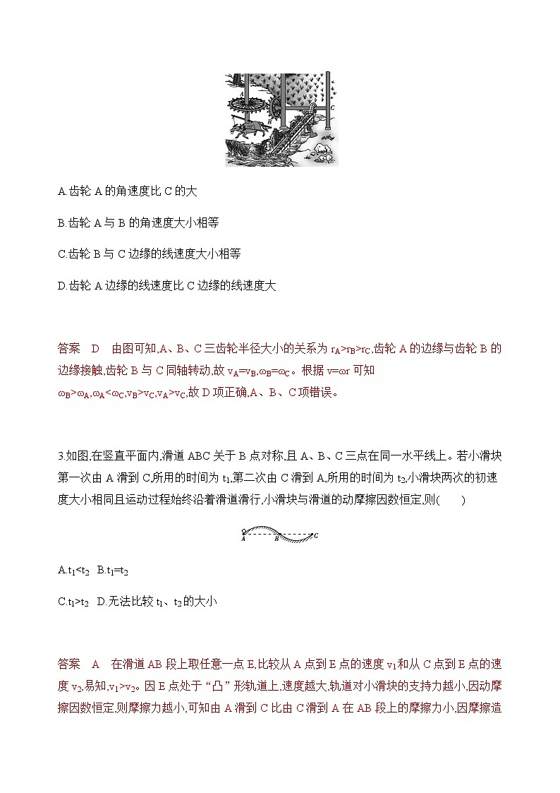 2020版高考物理人教版一轮复习夯基提能作业本：第四章03-第3讲　圆周运动第2页