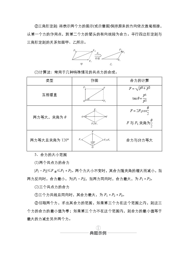 2021届高考物理人教版一轮创新教学案：第6讲　力的合成与分解02