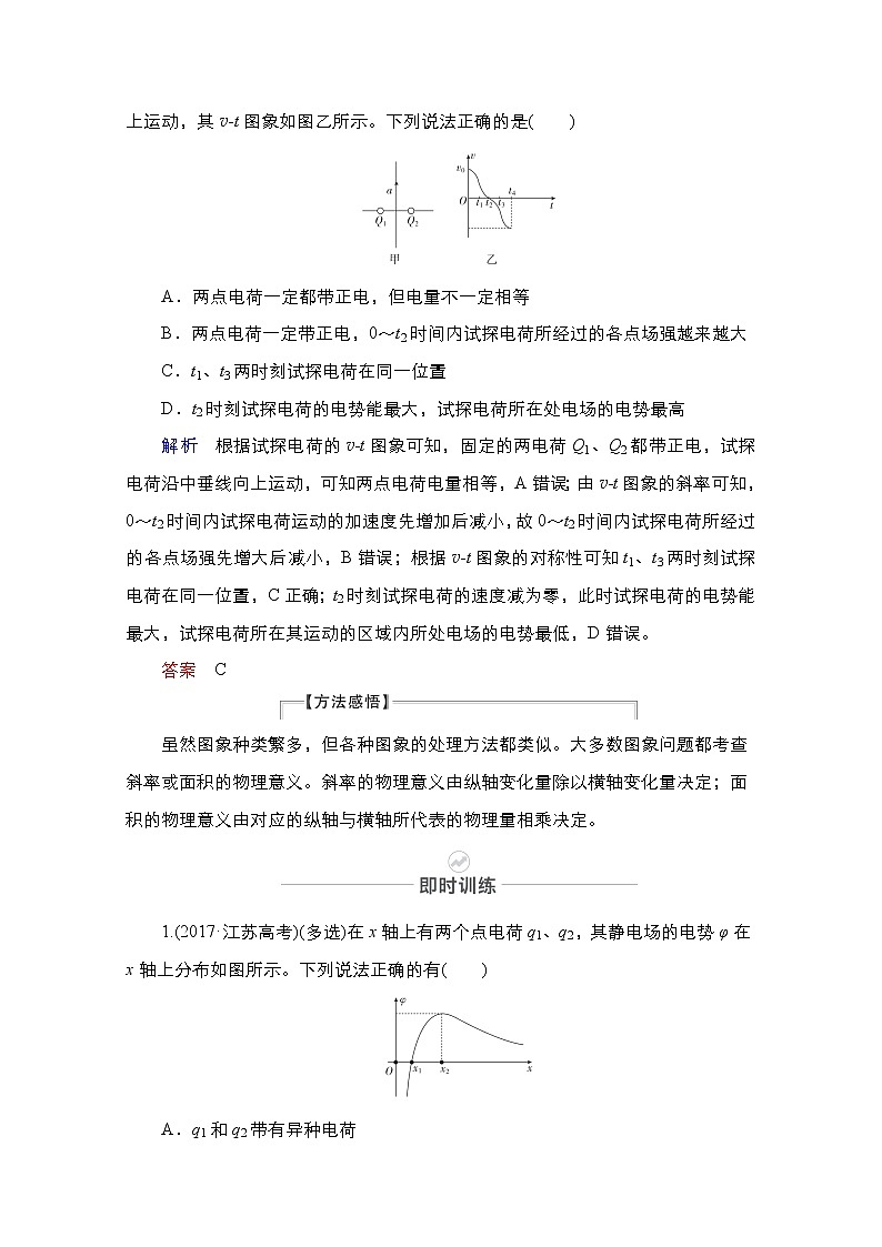 2021届高考物理人教版一轮创新教学案：第37讲　电场中的图象问题和力电综合问题02