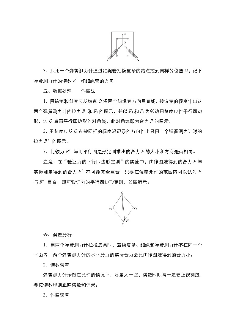 2021届高考物理人教版一轮创新教学案：实验专题3　第10讲　验证力的平行四边形定则02