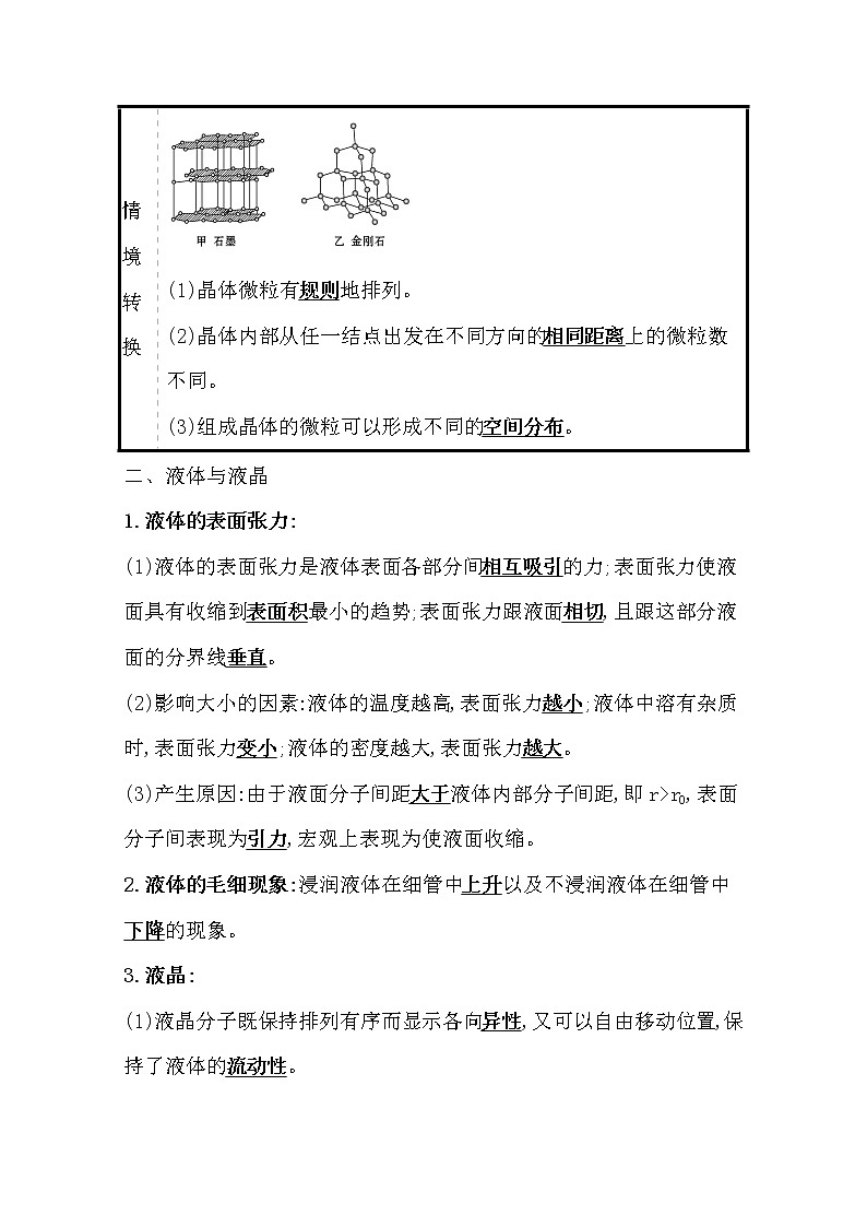 2021版物理全能大一轮复习人教版讲义：选修3-3热学2　固体、液体与气体02