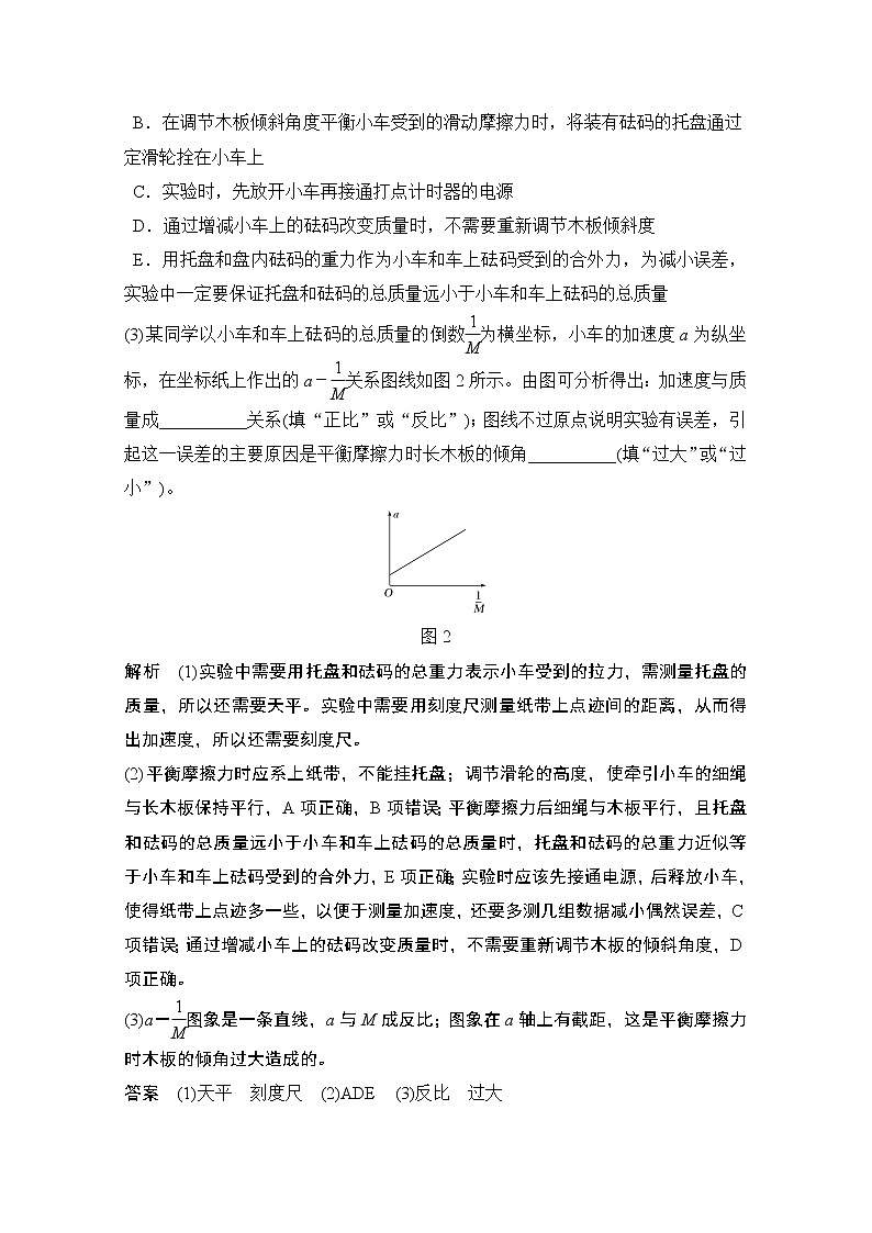 2021高考物理人教版一轮复习学案作业：必修1第三章实验四验证牛顿运动定律03