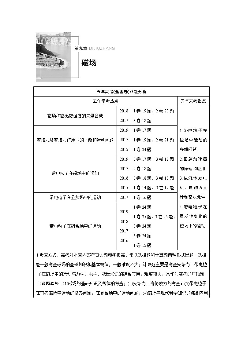 2021高考物理人教版一轮复习学案作业：第九章第1讲磁场及其对电流的作用01