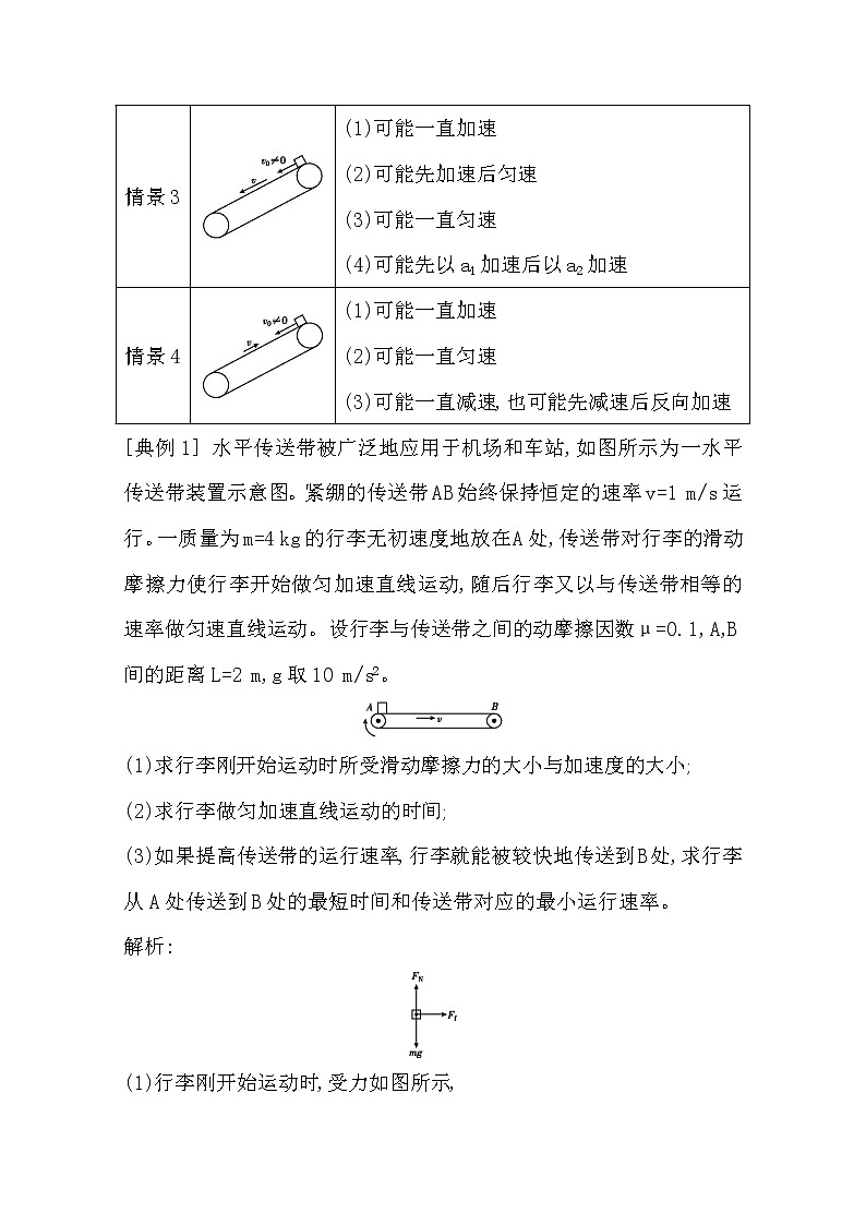 2021版人教版高三物理一轮复习基础梳理：第三章　小专题三传送带模型中的动力学问题02