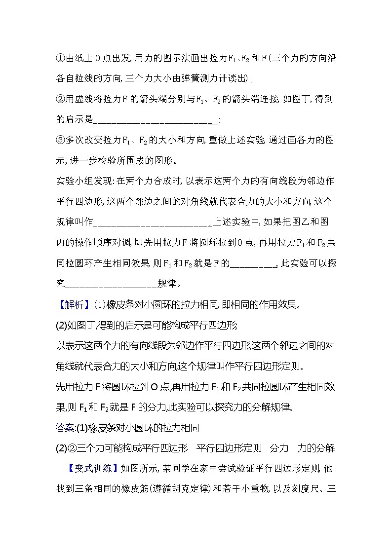 2021版物理全能大一轮复习人教版：研典型例题·全提升实验三　验证力的平行四边形定则02