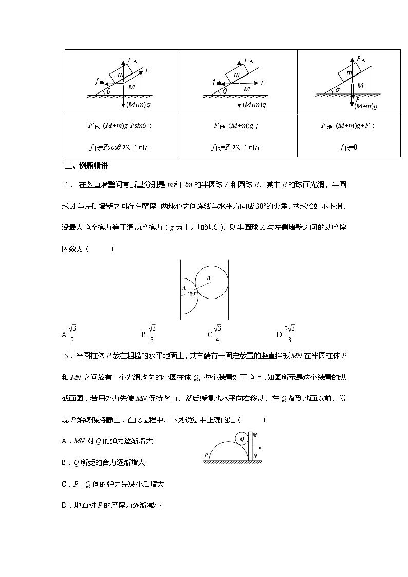 安徽省芜湖市第一中学高考物理一轮复习讲义：第二章第10讲连接体平衡问题（2）第2页