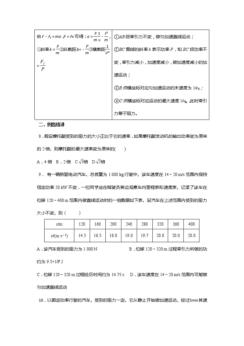 安徽省芜湖市第一中学高考物理一轮复习讲义：第六章机械能第3讲机车启动的两种方式第3页