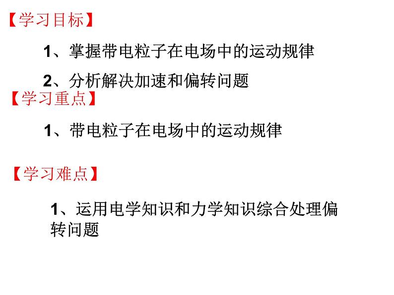 人教版高中物理选修3—1第1章第9节带电粒子在电场中的运动 课件02