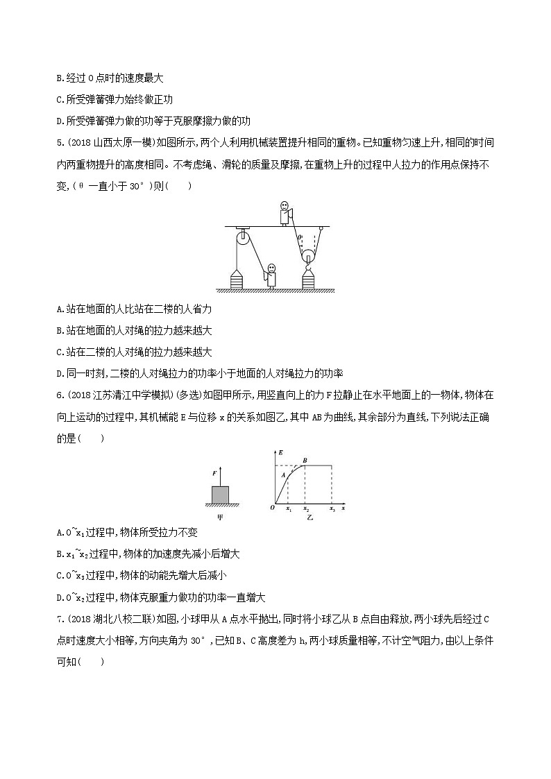 2019高考物理二轮复习第6讲 功功率动能定理 专题训练(含解析)02