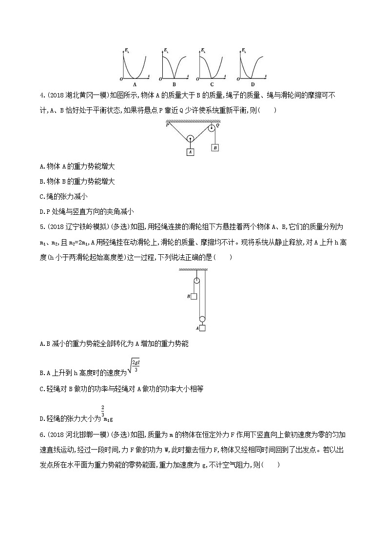 2019高考物理二轮复习第7讲 能量守恒功能关系 专题训练(含解析)02
