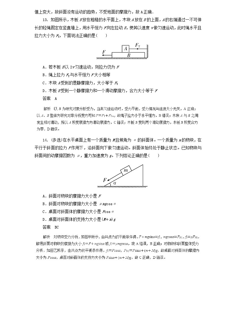2019届高考物理二轮复习题型专练 2.3受力分析共点力平衡解(含解析)03