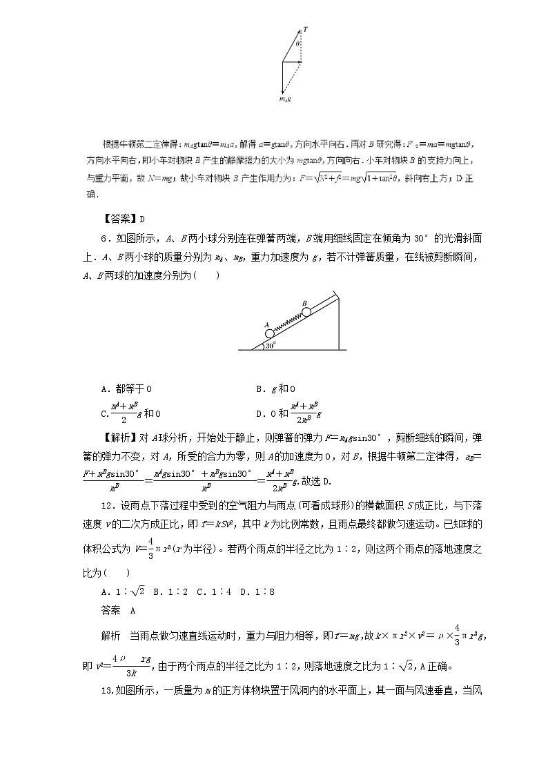 2019届高考物理二轮复习题型专练 3.2牛顿第二定律动力学两类问题(含解析)03