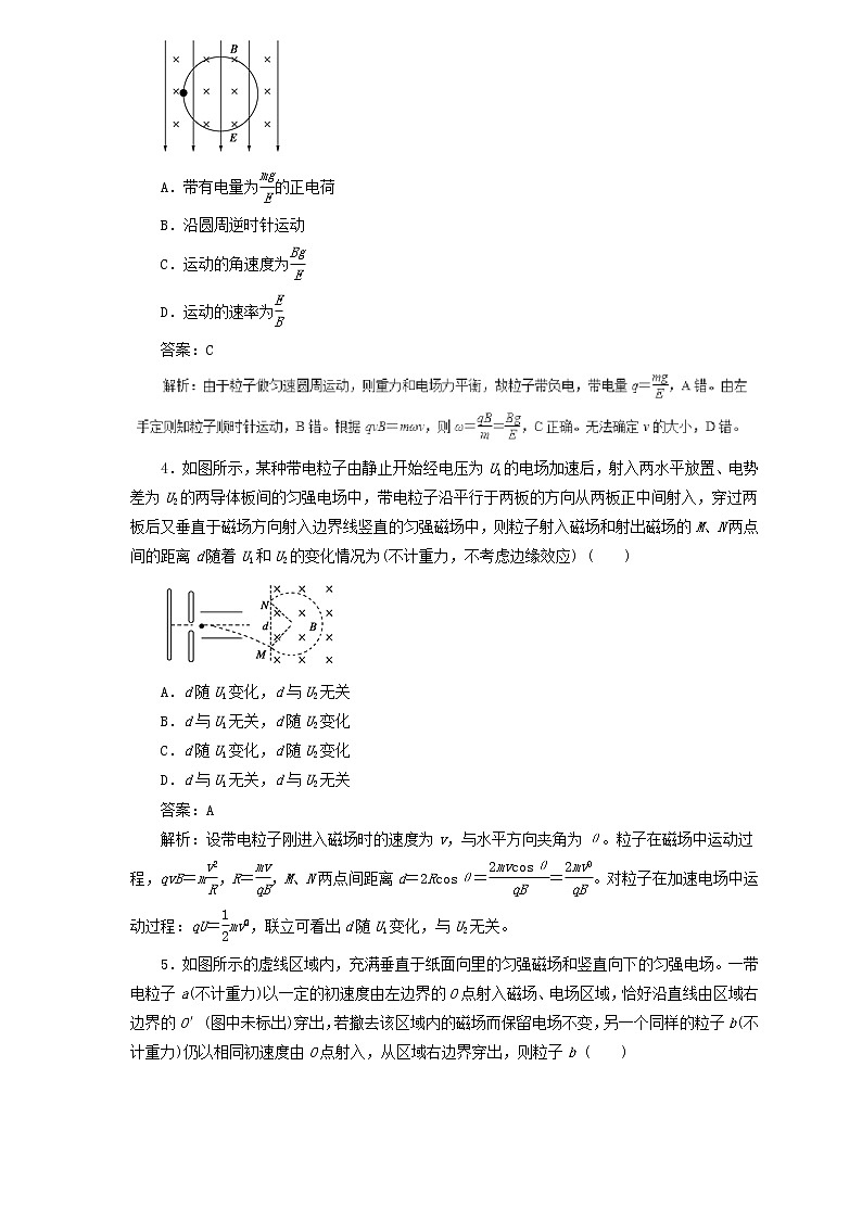 2019届高考物理二轮复习题型专练 8.3带电粒子在复合场中运动(含解析)02