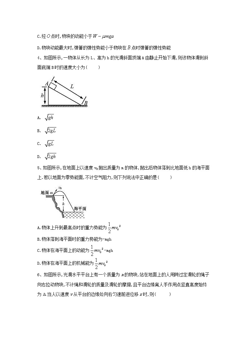 2019届高考物理二轮复习力学考点集训：考点10 动能定理与功能关系(含解析) 试卷02