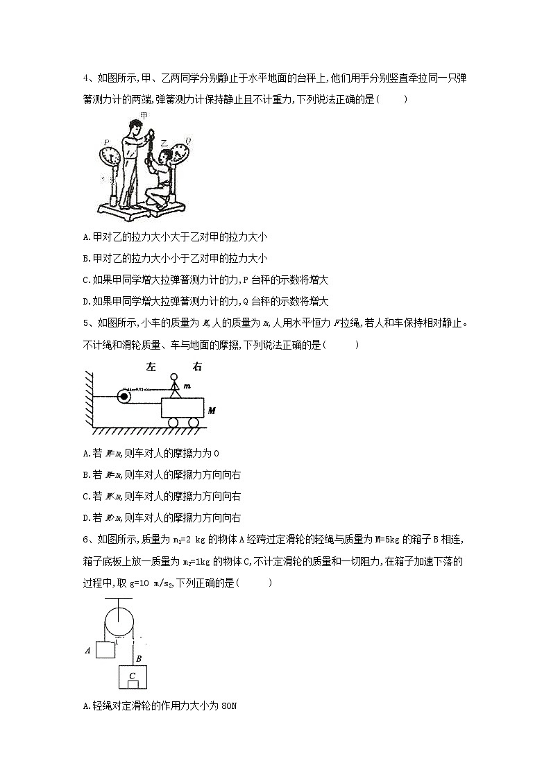 2019届高考物理二轮复习力学考点集训：考点5 牛顿运动定律及其应用(含解析) 试卷02