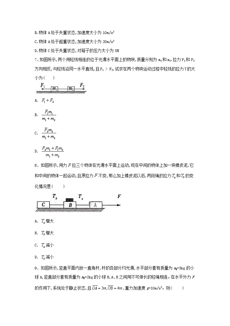 2019届高考物理二轮复习力学考点集训：考点5 牛顿运动定律及其应用(含解析) 试卷03