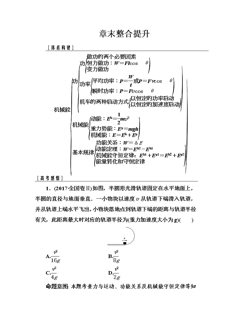 2018年高考物理第一轮复习课时跟踪练：章末整合提升5 (含解析)第1页