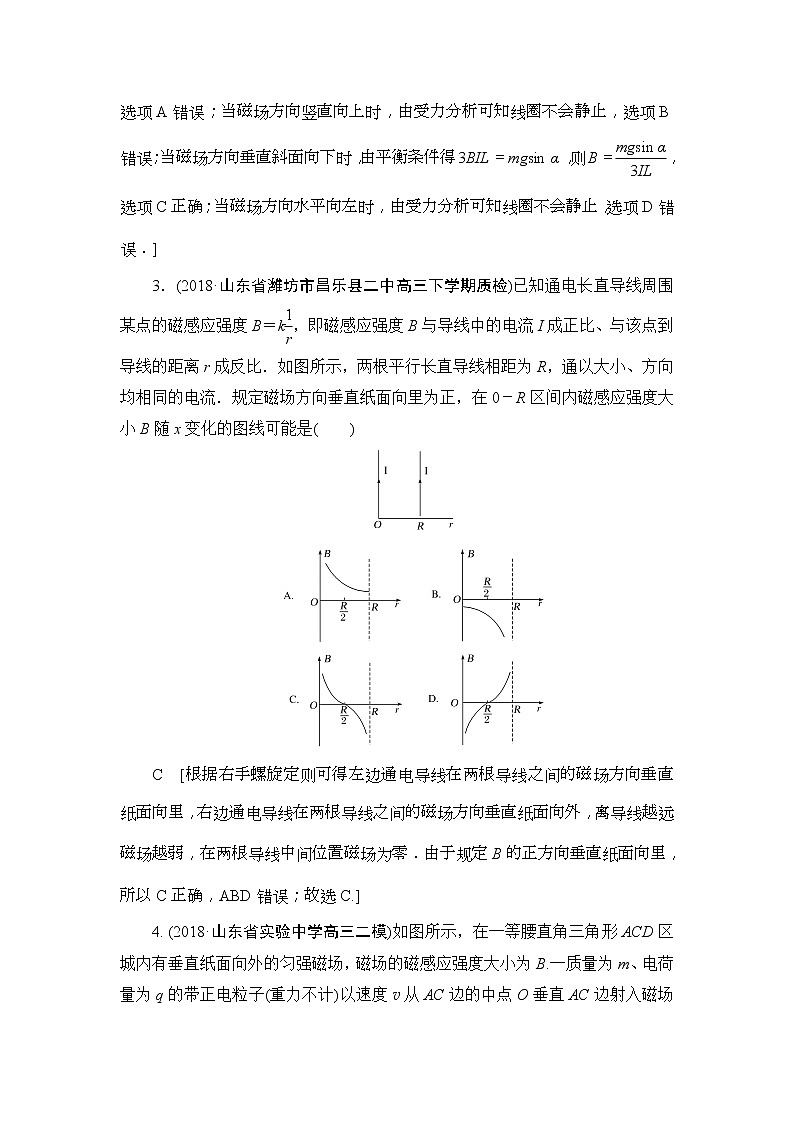 2019版高中物理二轮专题课时跟踪训练：10 磁场及带电体在磁场中的运动（含解析）02