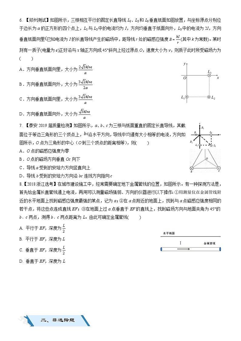 2019高考物理二轮小题狂做专练19 磁感应强度、安培力与洛伦兹力 （含解析）02