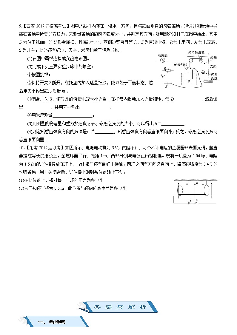 2019高考物理二轮小题狂做专练19 磁感应强度、安培力与洛伦兹力 （含解析）03
