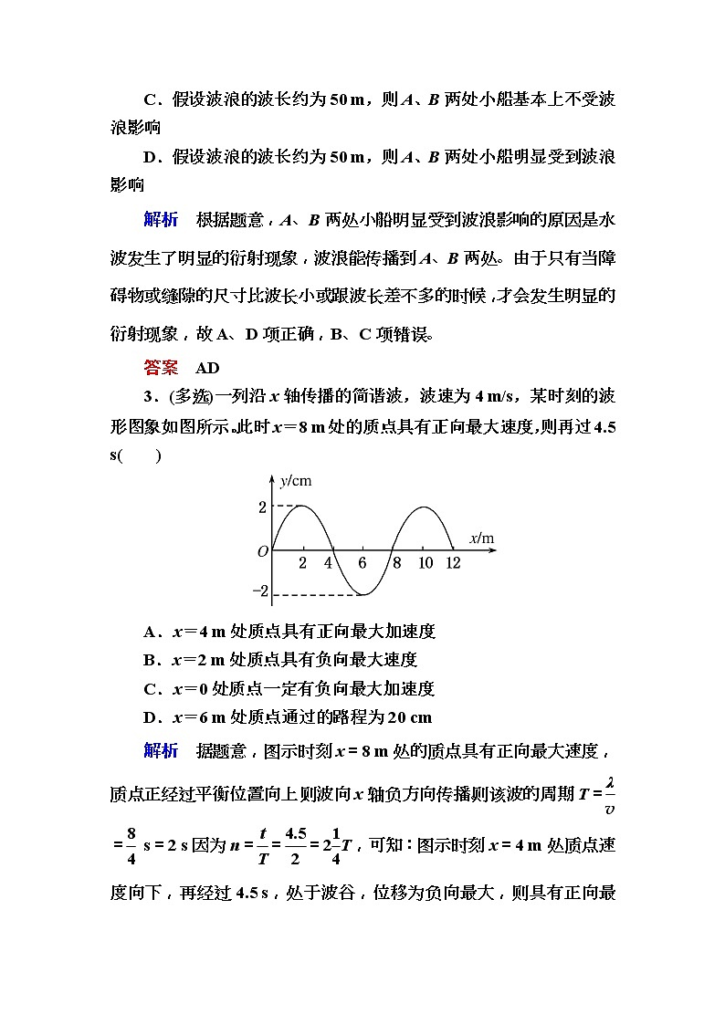 2019年高考物理一轮规范练习：第14章 第2讲　机 械 波(含解析)02