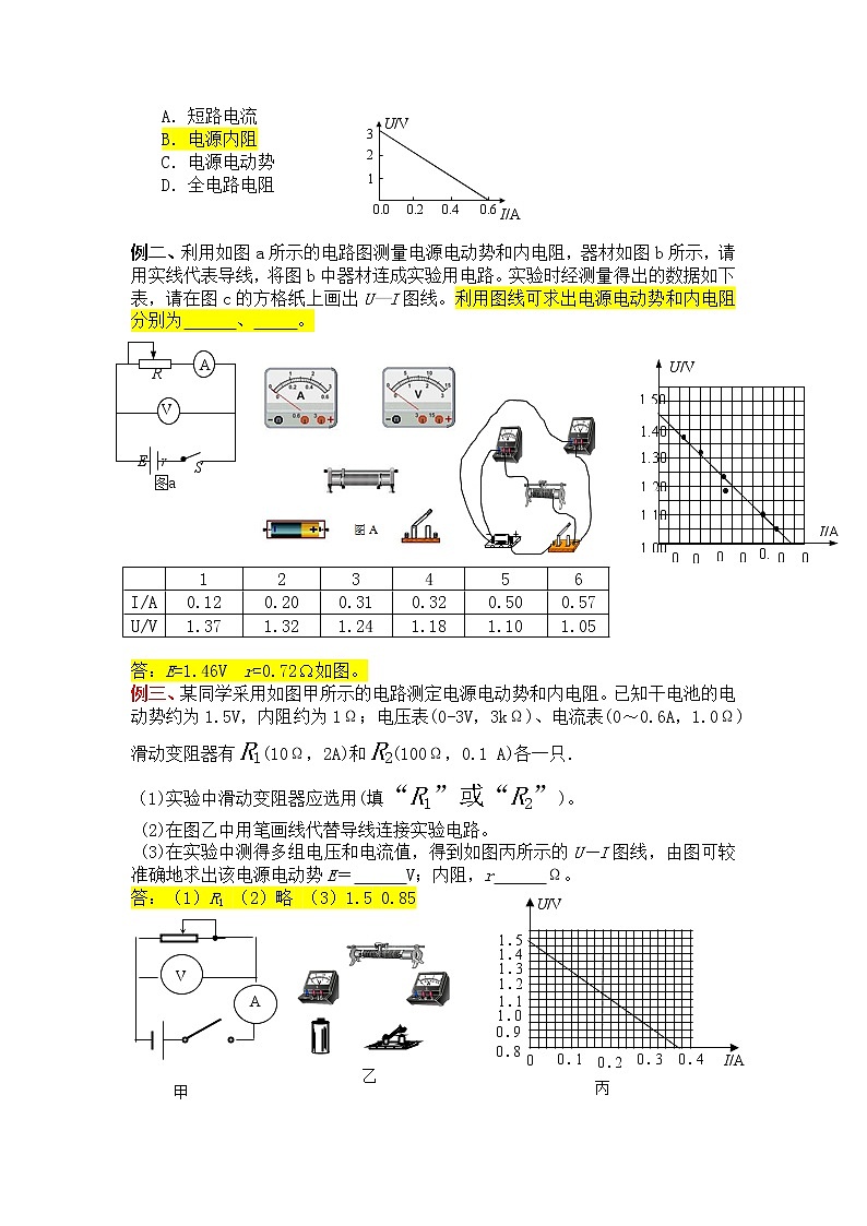高考物理一轮复习训练：测定电源的电动势和内阻（上）02
