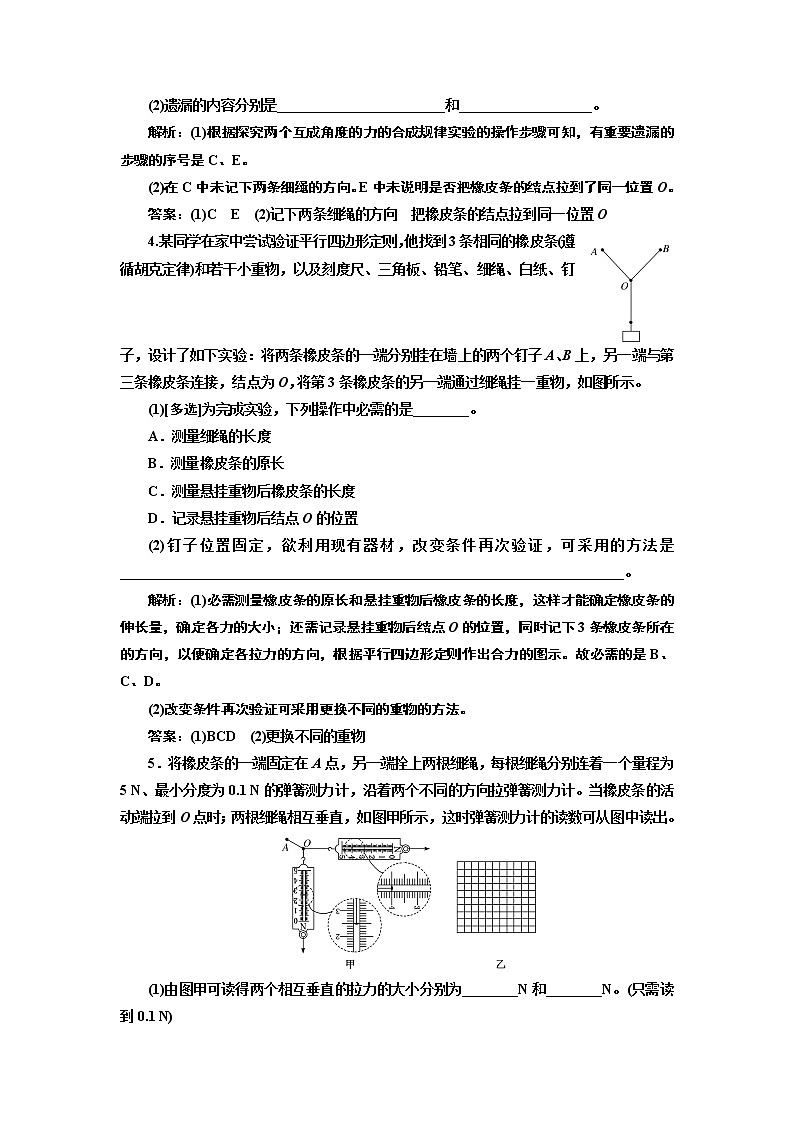课时跟踪训练(十七)　实验：探究两个互成角度的力的合成规律(第2课时)02
