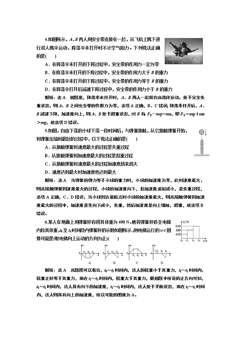 课时跟踪训练(二十六)　超重和失重02