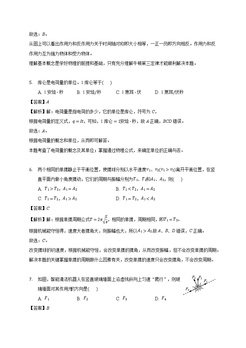 上海市长宁区高三（上）期末物理试卷（解析版）附答案第3页