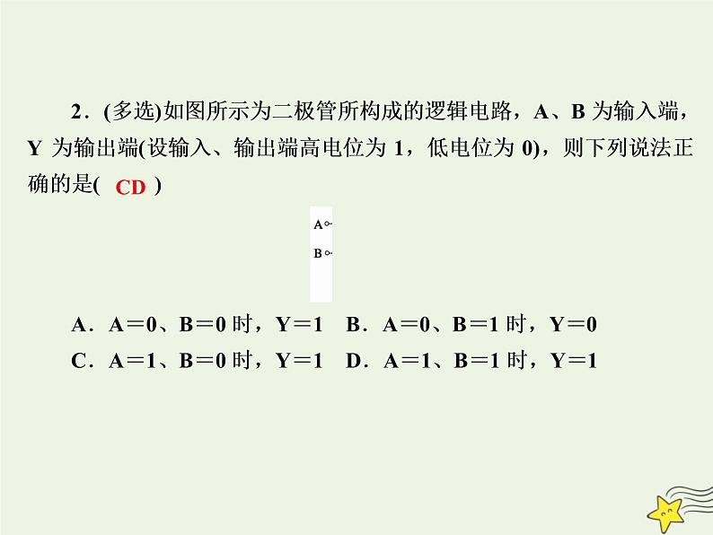 2020高中物理第二章恒定电流课时20简单的逻辑电路课件新人教版选修3_104